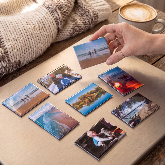 Personalized Photo Magnets – Set of 8 (Handmade)